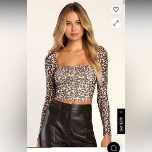 Leopard Print Long Sleeve Top